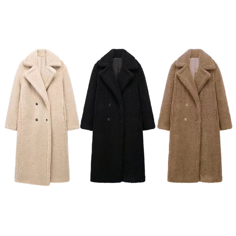 Amina Loose-Fit Long Sleeve Teddy Coat