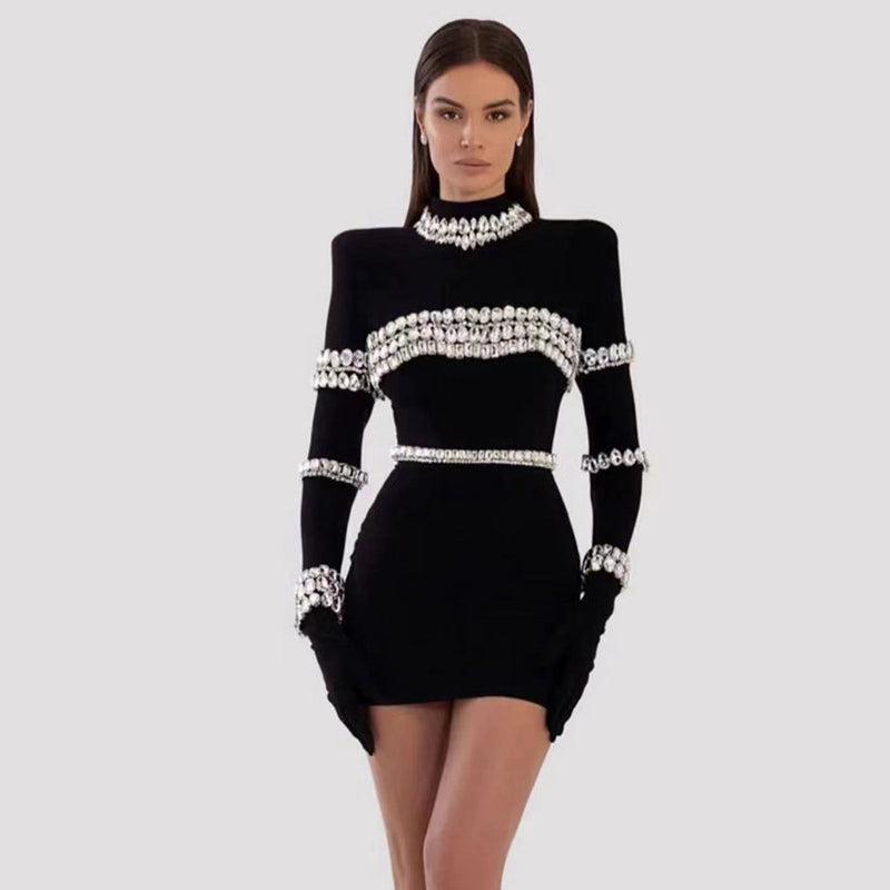 Women's Fashion Rhinestone Bandage Dress