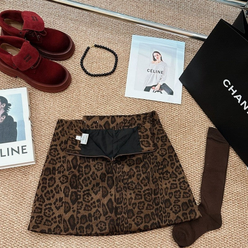 Lena Leopard Print Mini Skirt