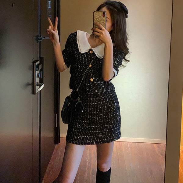 Seraphine Black & White Retro Two-Piece Set – Classic Elegance