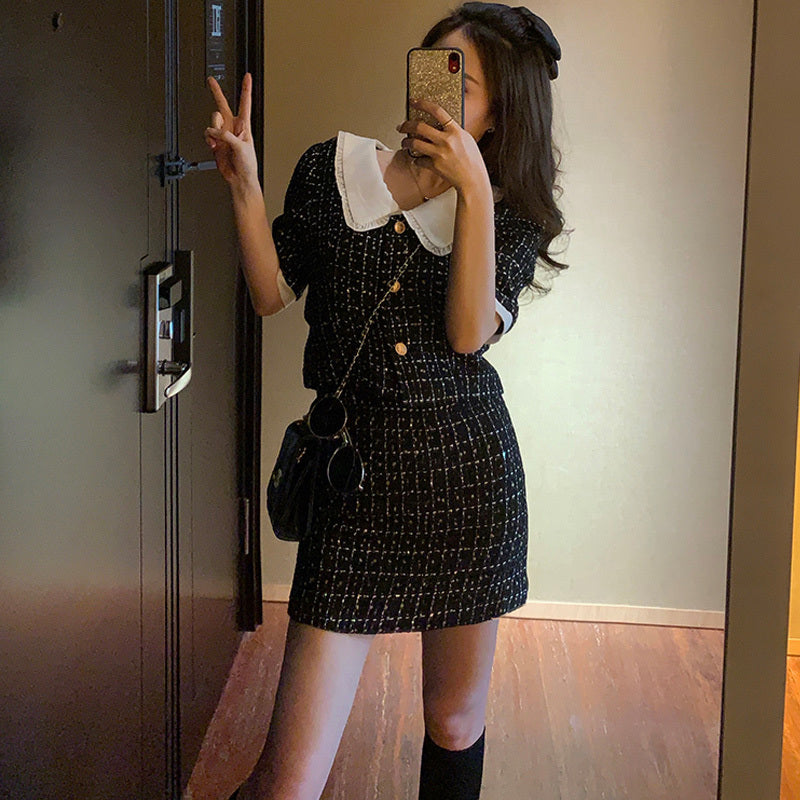 Seraphine Black & White Retro Two-Piece Set – Classic Elegance