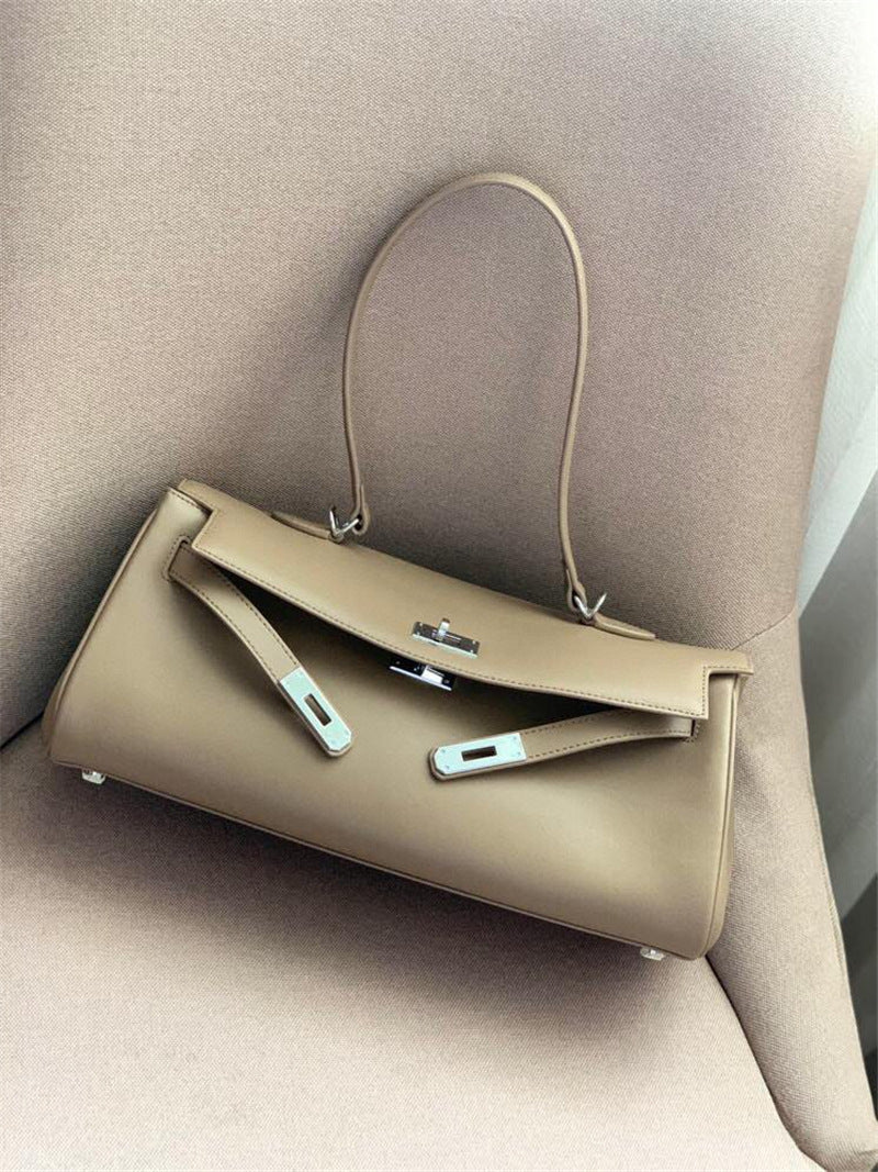 The Aurora Platinum Leather Shoulder Bag