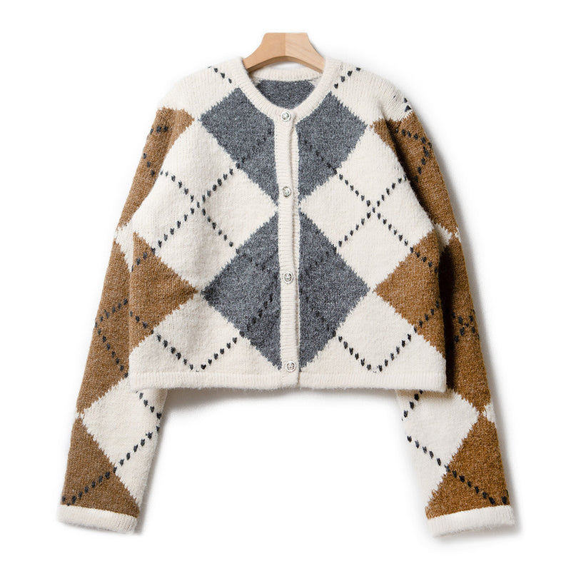 Nara Alpaca Geometric Knit Cardigan