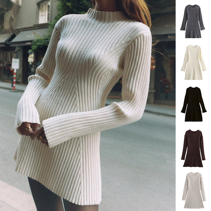 Eloise Ribbed Knitted Dress: Fall & Winter