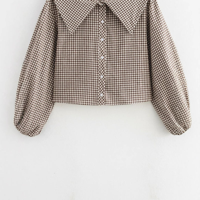 Elise Plaid Lapel Shirt