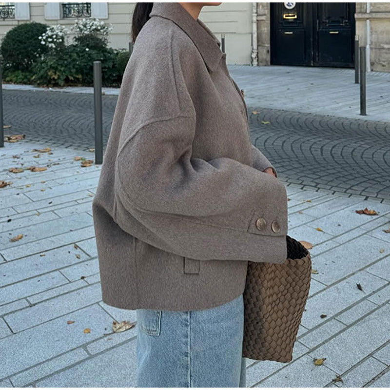 Adele Casual Polo Collar Short Jacket