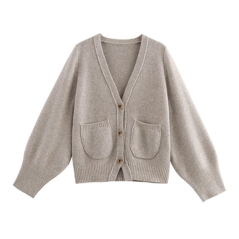 Lana V-Neck Distressed Knit Cardigan