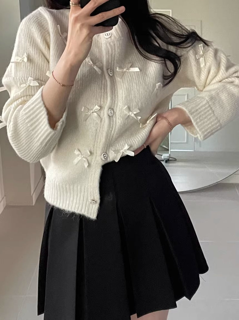 Elle Bowknot Knit Cardigan