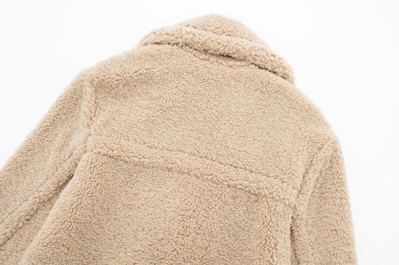 Amina Loose-Fit Long Sleeve Teddy Coat