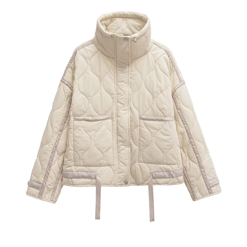 Celeste Stand Collar Ripple Jacket