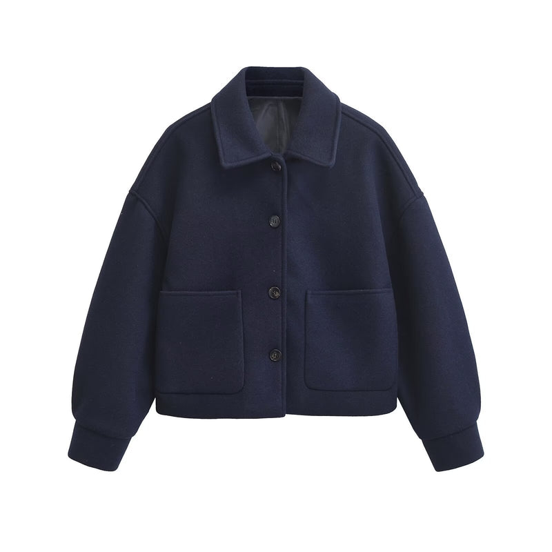 Aurora Single-Breasted Turn-Down Collar Jacket