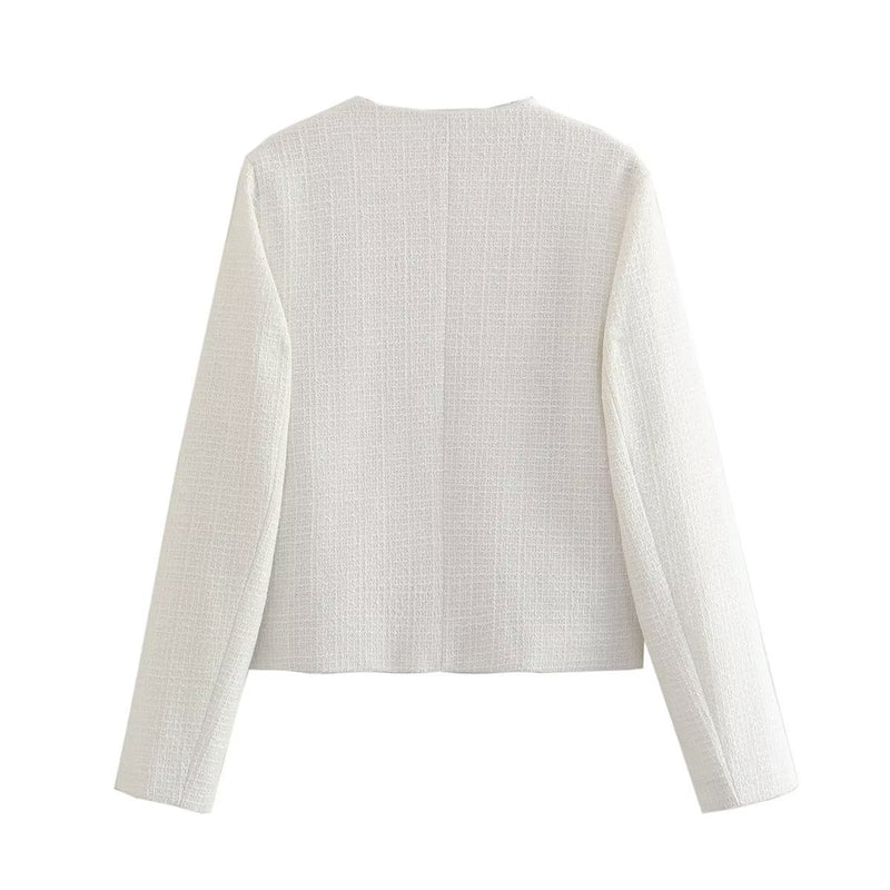 Claire Solid Color Classic Jacket – Casual Elegance