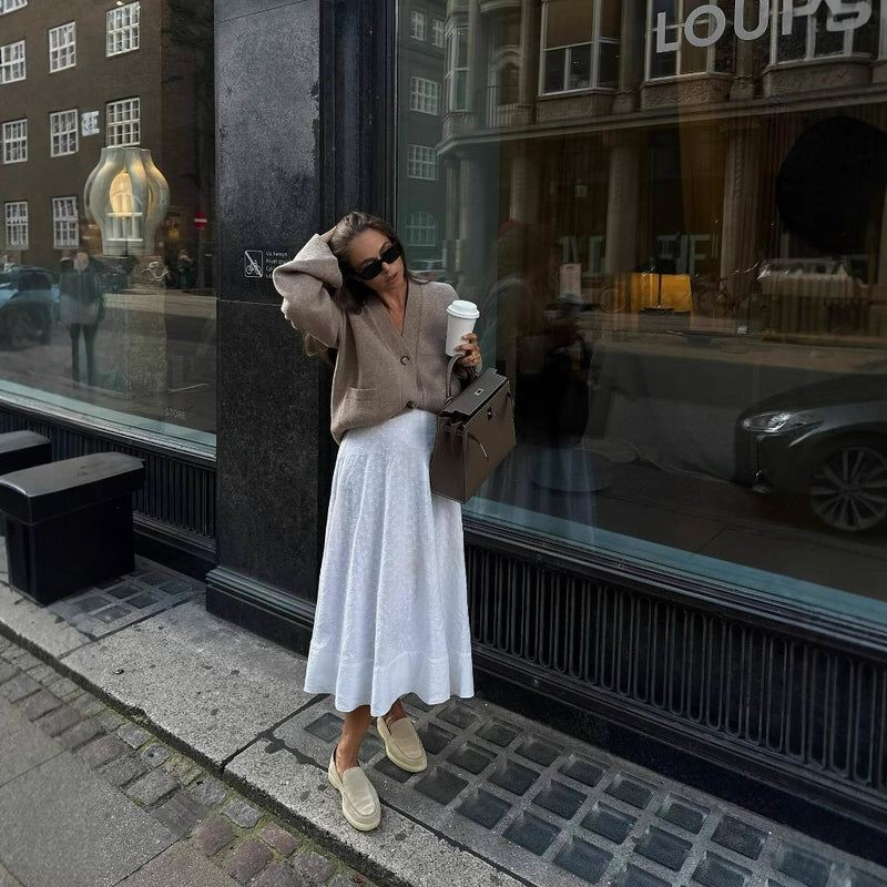 Lana V-Neck Distressed Knit Cardigan