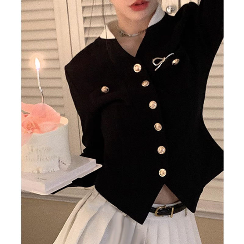 Bella Knitwear Coat & Pleated Skirt Two-piece Set