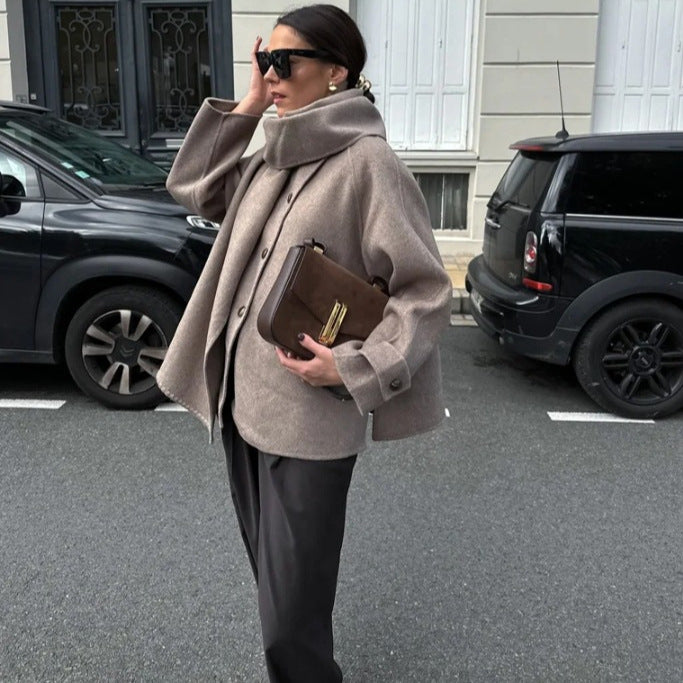 Emery Detachable Scarf Collar Jacket