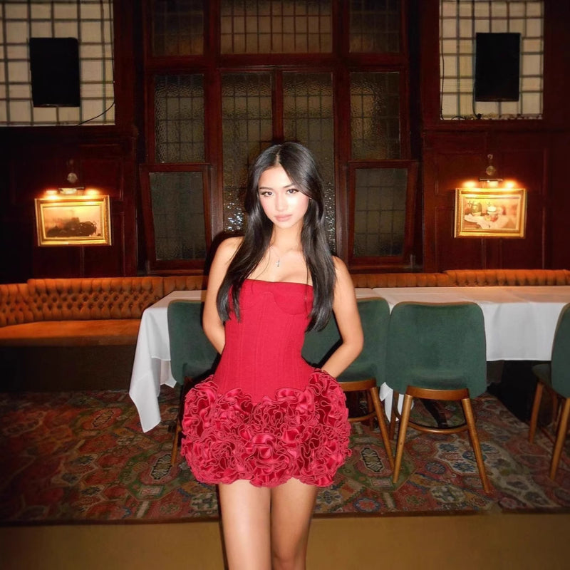 Adjustable Strap Tube Top Short Skirt