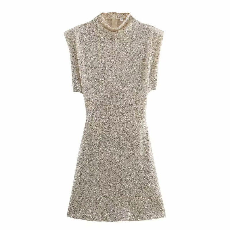 Stella Sequin Shoulder Dress