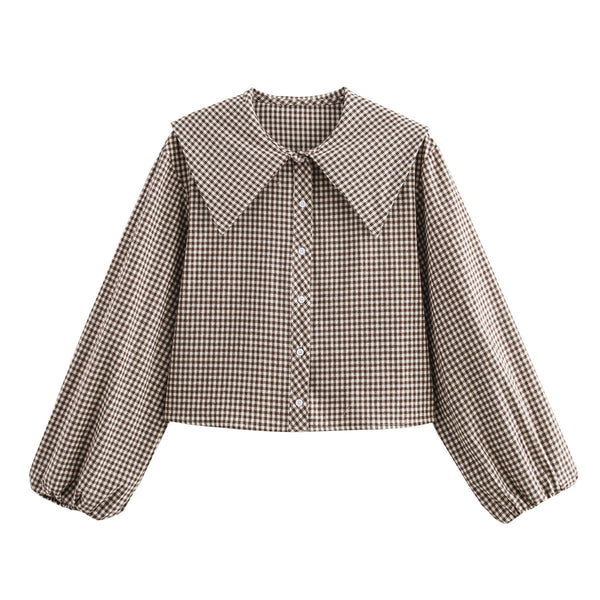 Elise Plaid Lapel Shirt
