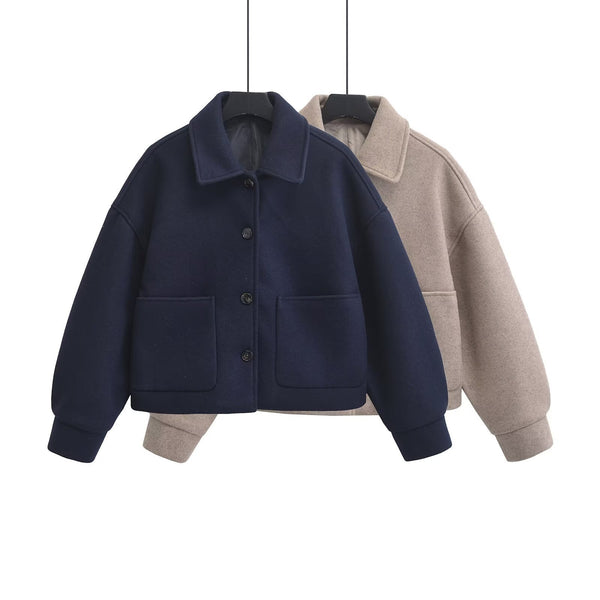 Aurora Single-Breasted Turn-Down Collar Jacket