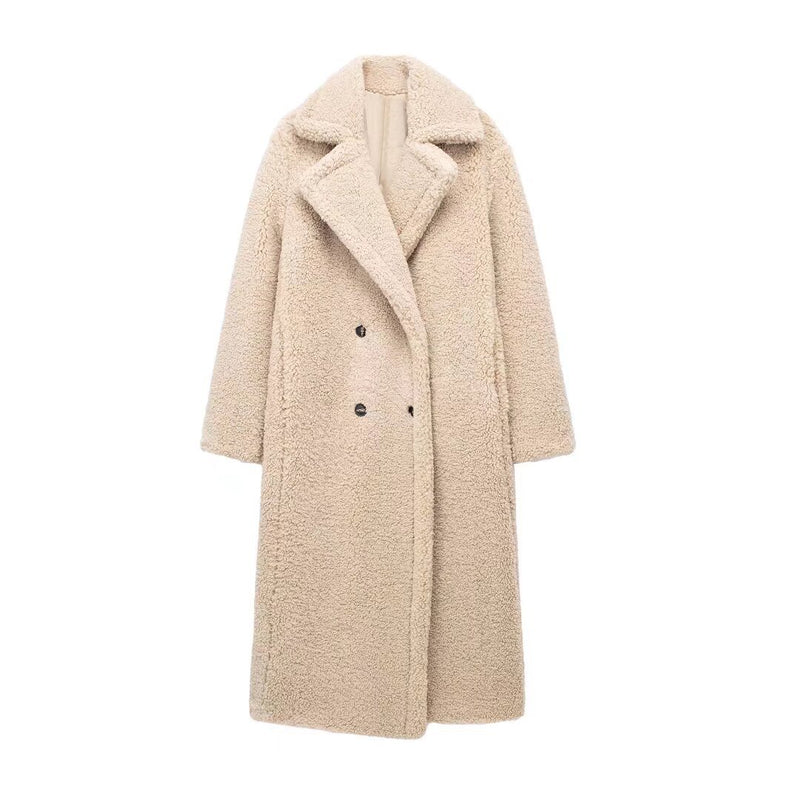 Amina Loose-Fit Long Sleeve Teddy Coat