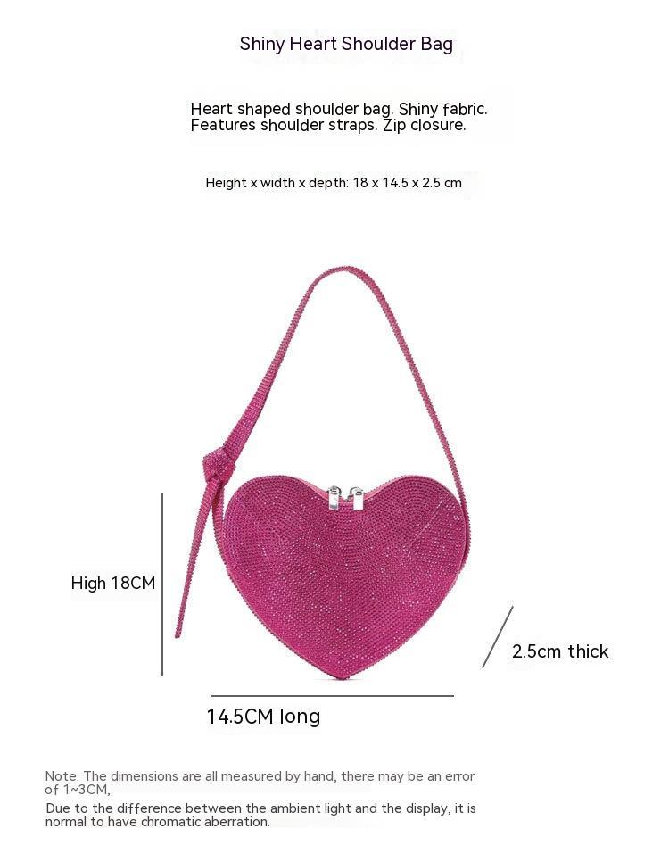 Love Light Diamond Luxury Heart-Shaped Shoulder Bag
