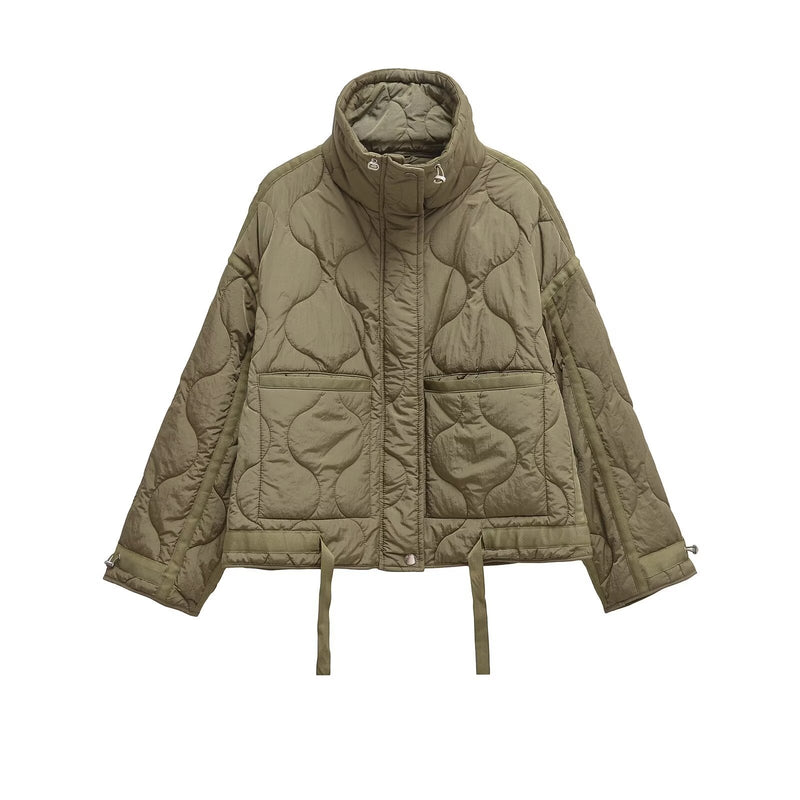 Celeste Stand Collar Ripple Jacket
