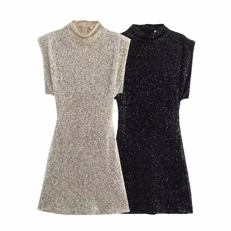 Stella Sequin Shoulder Dress