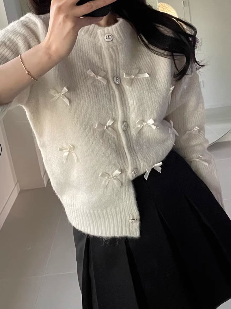 Elle Bowknot Knit Cardigan