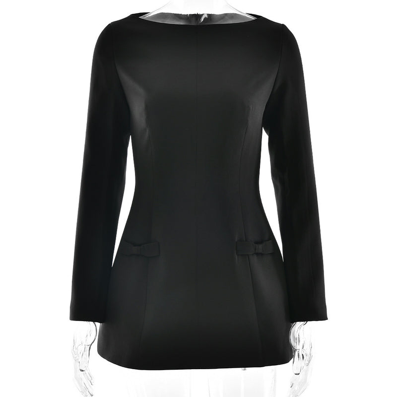 Velvet Elegance Bow Dress