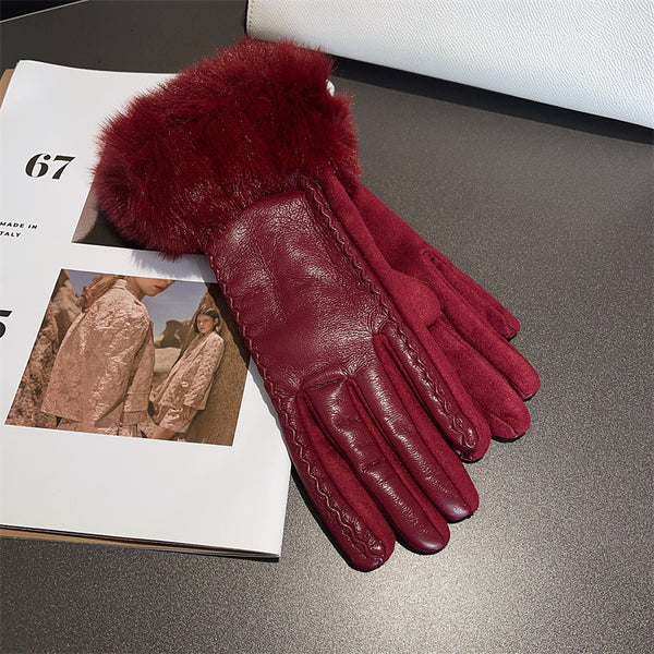 FOXY FUR GLOVES  - PU Leather & Suede