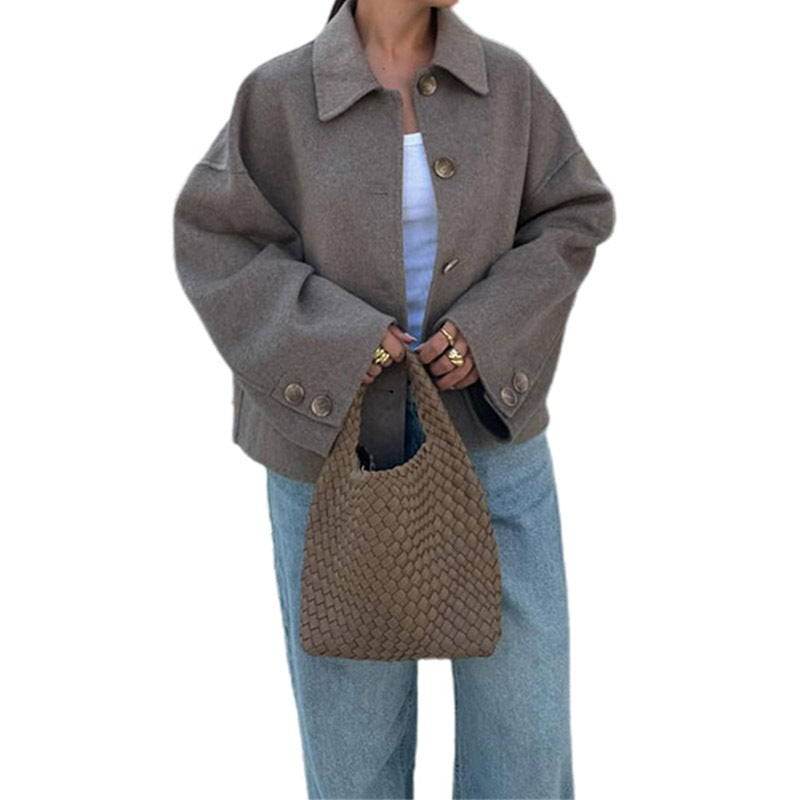 Adele Casual Polo Collar Short Jacket