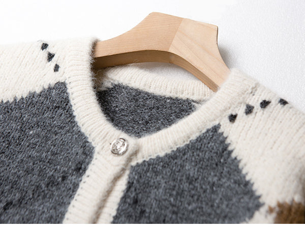 Nara Alpaca Geometric Knit Cardigan