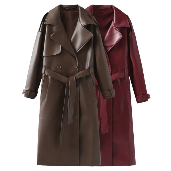 Elise Extended Leather Coat