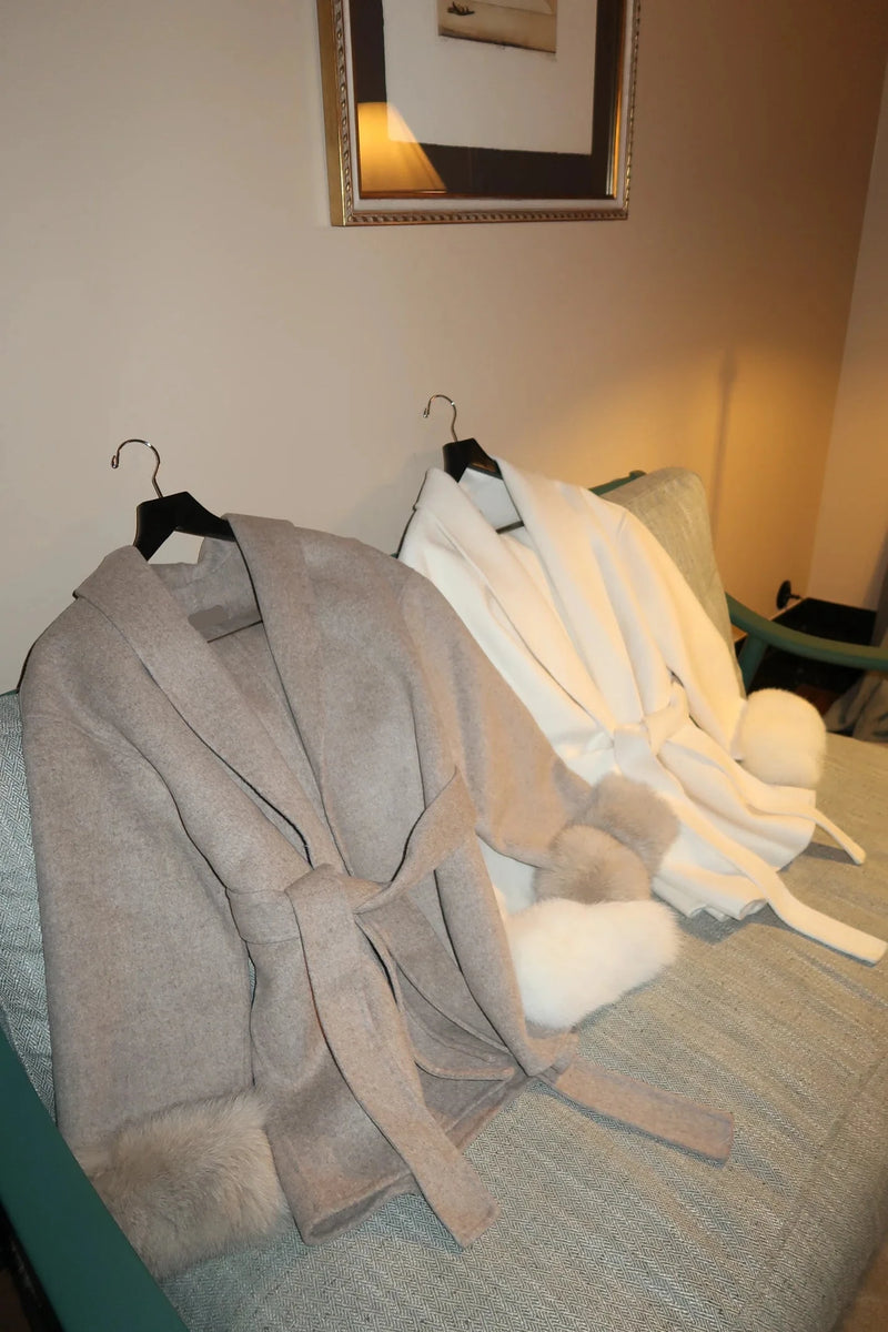 Élise Fur Wool Coat| Fur Double-sided Cashmere Coat