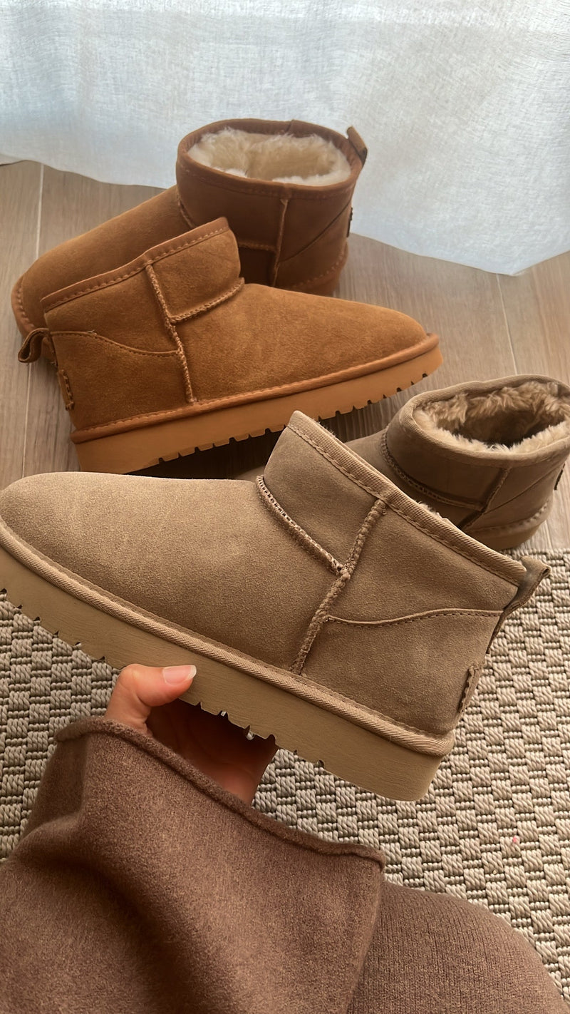 Fleece-lined ankle boots [taupe]