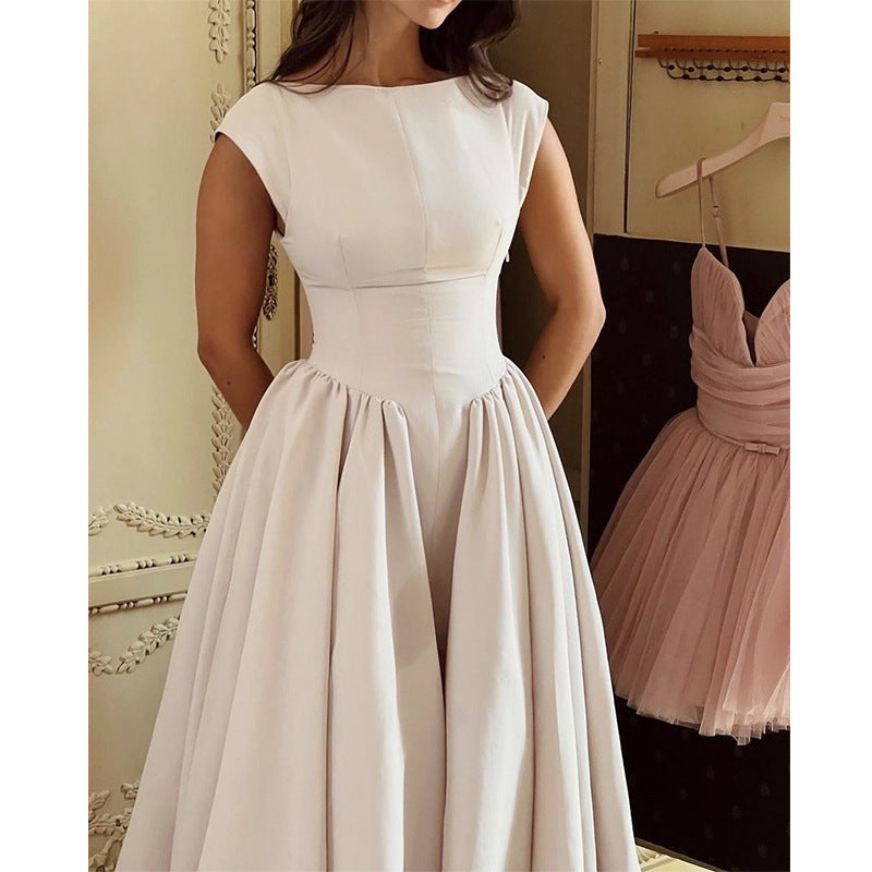 Elegant Backless Mid-Length Dress