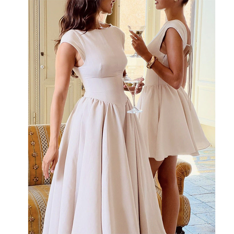 Elegant Backless Mid-Length Dress