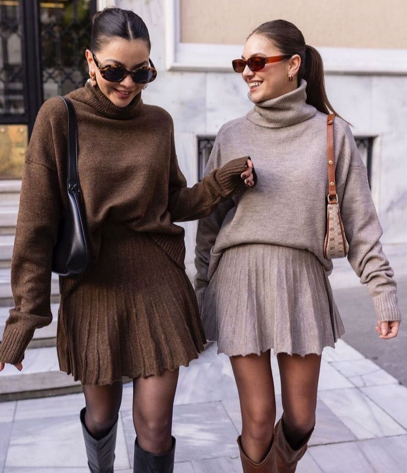 Breeze Round Neck Skirt Set