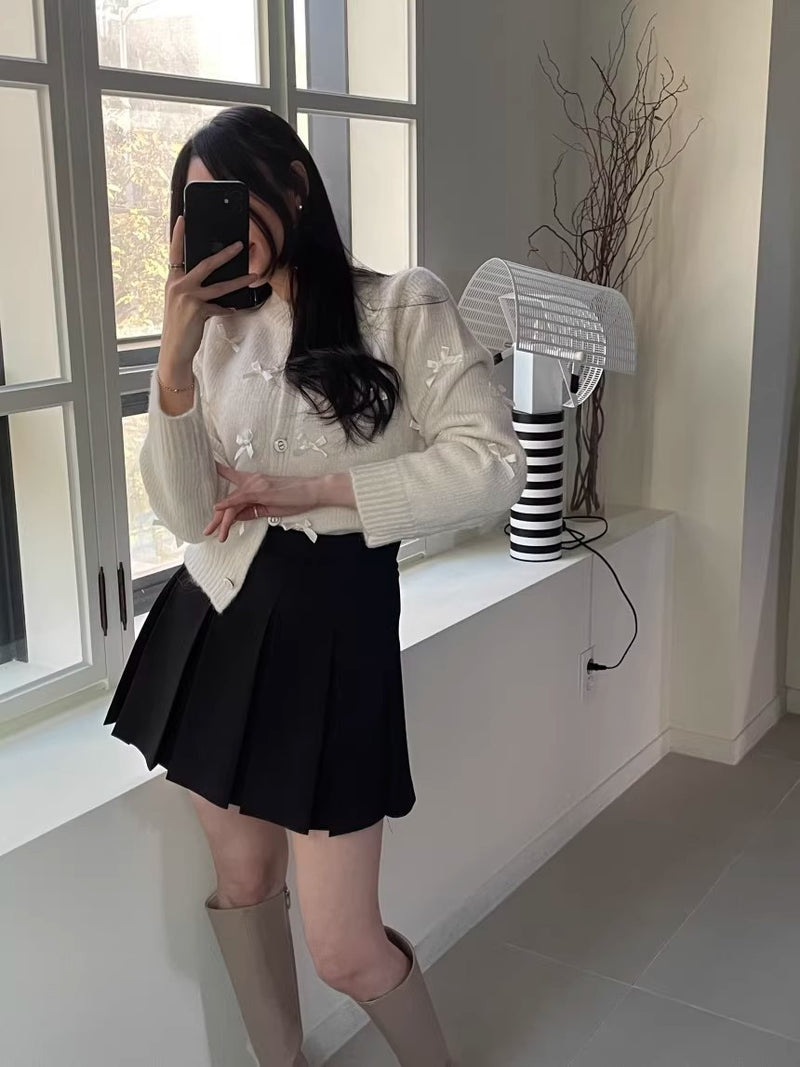 Elle Bowknot Knit Cardigan