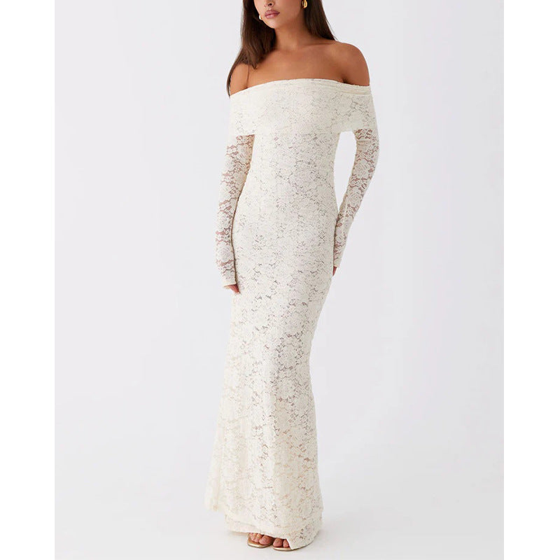 Eveline Off-Shoulder Floral Lace Dress