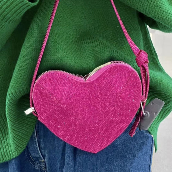 Love Light Diamond Luxury Heart-Shaped Shoulder Bag