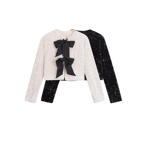Aria Bowknot Sequin Jacket