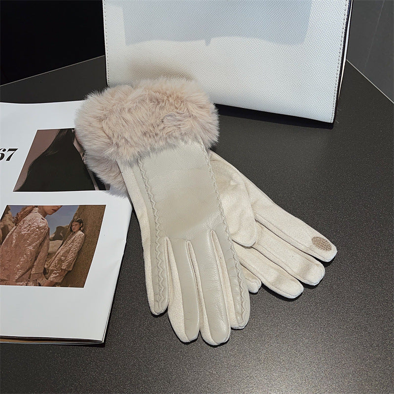 FOXY FUR GLOVES  - PU Leather & Suede