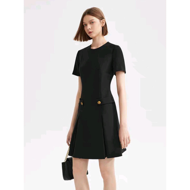 Autumn Exclusive: Handcrafted Linen Pleated Dress – High-End Quality