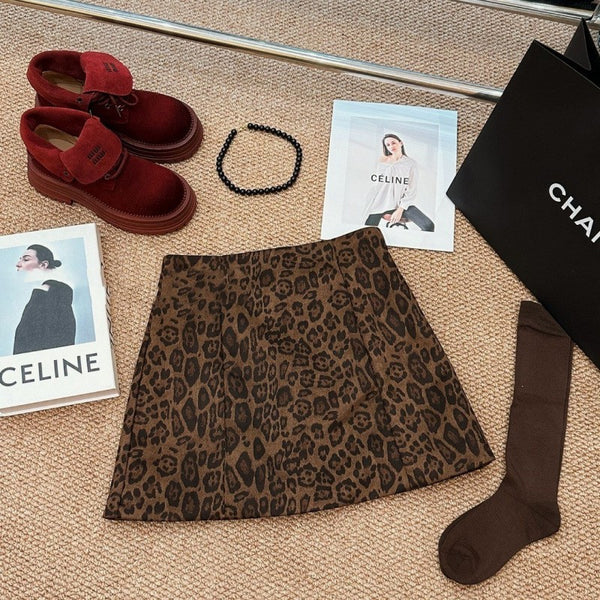 Lena Leopard Print Mini Skirt