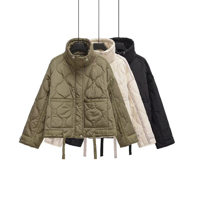 Celeste Stand Collar Ripple Jacket