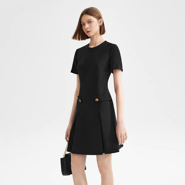 Autumn Exclusive: Handcrafted Linen Pleated Dress – High-End Quality