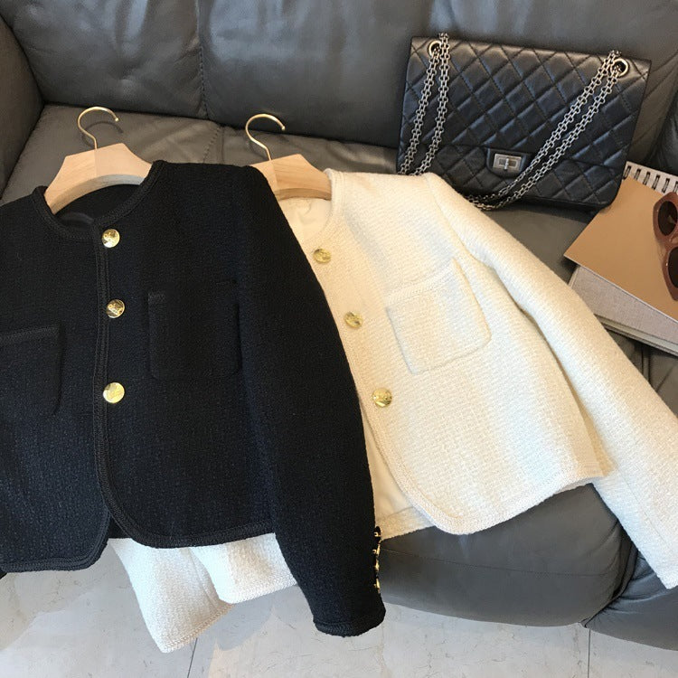 Sophie Gold-Buckle Tweed Jacket