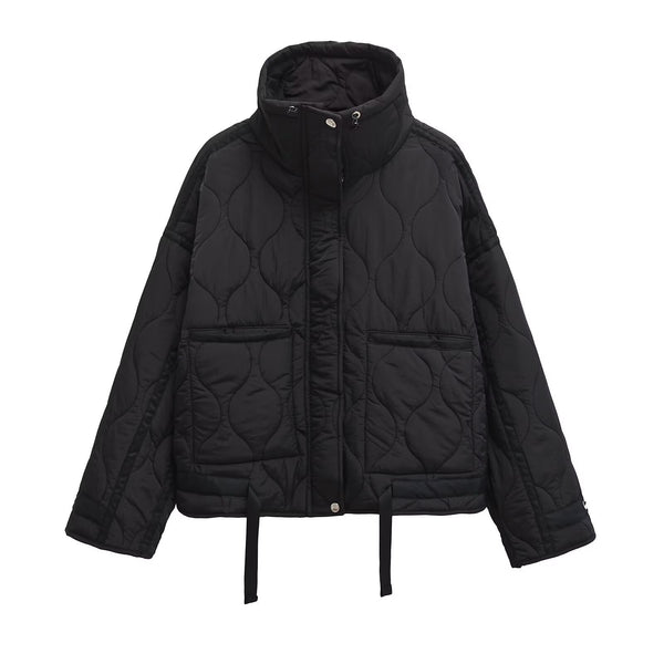 Celeste Stand Collar Ripple Jacket