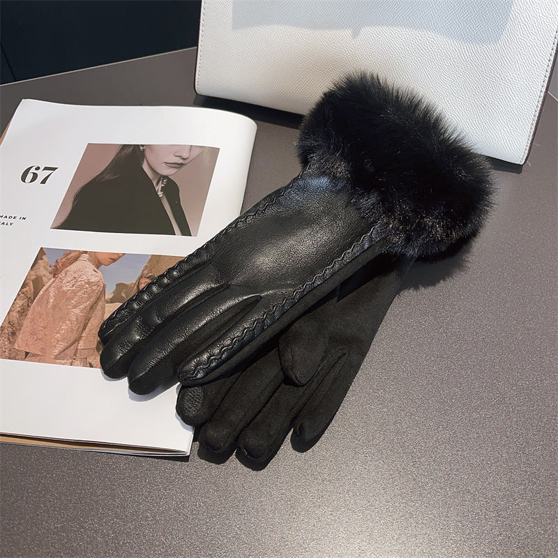FOXY FUR GLOVES  - PU Leather & Suede